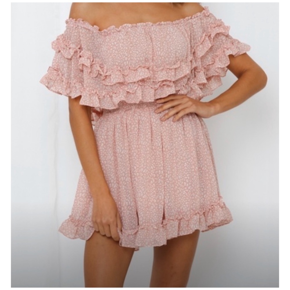 Off shoulder print chiffon summer casual dress